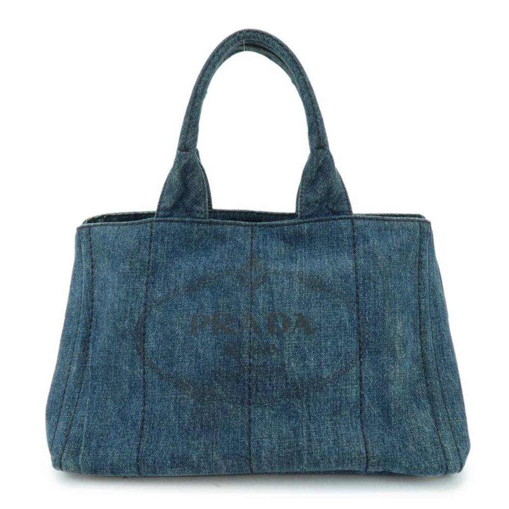 Prada Canapa Denim Blue Denim_Jeans Tote Bag Bag